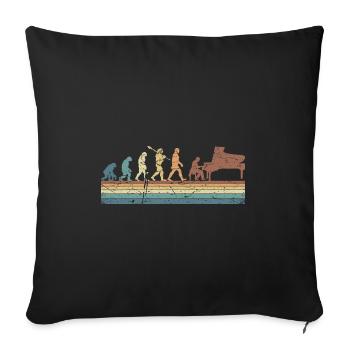 Evolution of man Piano Musician Retro Vintage - Sofakissenbezug 45 x 45 cm - Schwarz - Vorne