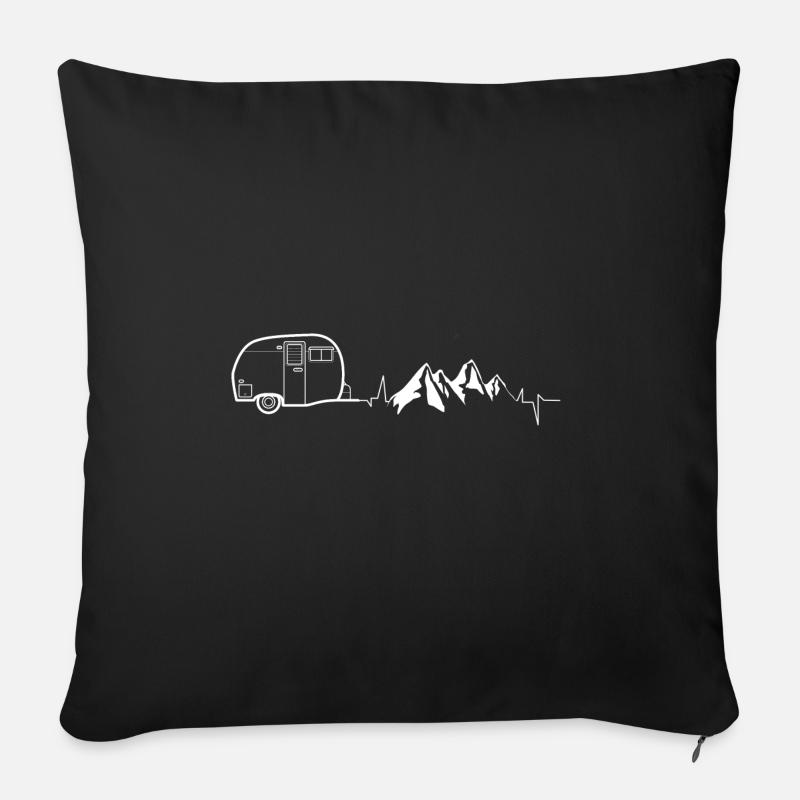Camping-car - Housse de coussin décorative 45 x 45 cm - noir