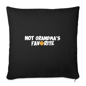 Pas le petit-enfant préféré de grand-père petit-enfant - Housse de coussin décorative 45 x 45 cm - noir - Devant
