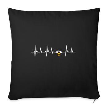 Herzschlag Biene Imker Shirt Honig Dealer Geschenk - Sofa pillowcase 17,3'' x 17,3'' (45 x 45 cm) - black - Front