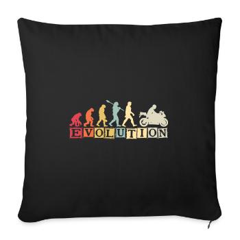 Moto Evolution Vintage Superbike Biker - Housse de coussin décorative 45 x 45 cm - noir - Devant