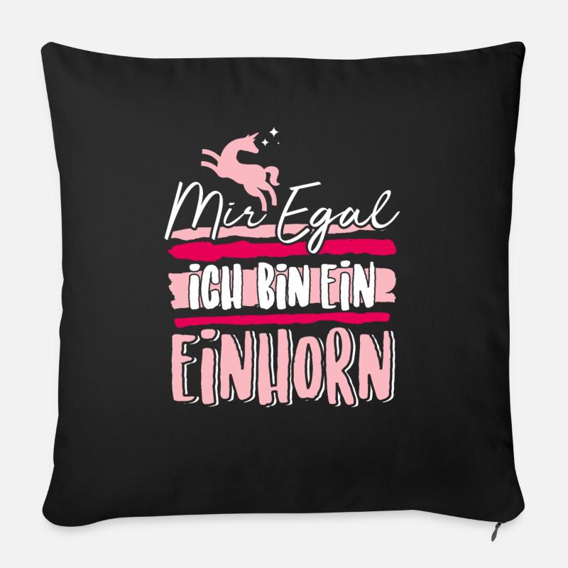 Ich bin Einhorn - Sofakissenbezug 45 x 45 cm - Schwarz
