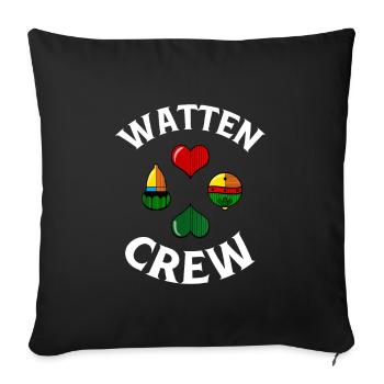 I LOVE WATTEN CREW Watteln HERZ Kartenspiel Karten - Sofakissenbezug 45 x 45 cm - Schwarz - Vorne