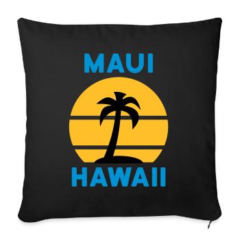 Maui, Hawaï (Soleil, Palmier, Île) - Housse de coussin décorative 45 x 45 cm - noir - Devant