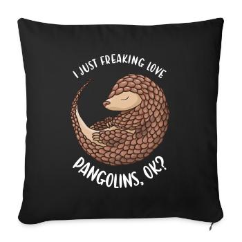 J’adore vraiment les pangolins Ok? Pangolin - Housse de coussin décorative 45 x 45 cm - noir - Devant