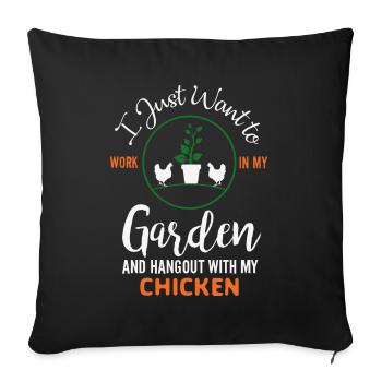 Jardiniers amateurs, jardiniers de fruits et légumes - Housse de coussin décorative 45 x 45 cm - noir - Devant