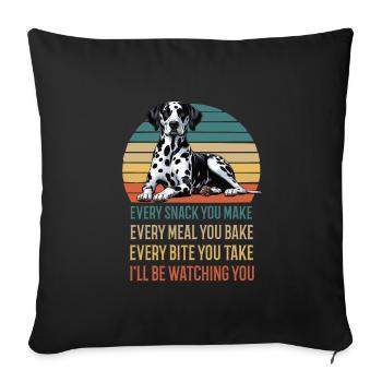 Chaque collation que vous faites Dalmatian Keeper - Housse de coussin décorative 45 x 45 cm - noir - Devant