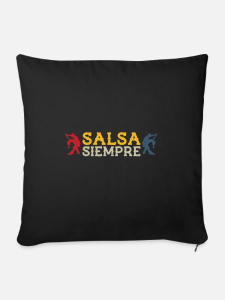 Salsa Siempre - retro Salsa Tänzerin Geschenk - Sofakissenbezug 45 x 45 cm - Schwarz