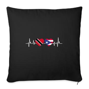 Drapeau de Trinité-et-Tobago - Housse de coussin décorative 45 x 45 cm - noir - Devant