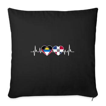 Drapeau d’Antigua-et-Barbuda - Housse de coussin décorative 45 x 45 cm - noir - Devant