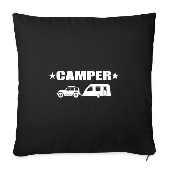 Camping - Sofakissenbezug 45 x 45 cm - Schwarz - Vorne