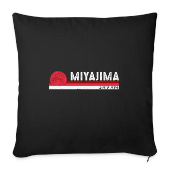 Miyajima Japon Design rétro pour île pittoresque - Housse de coussin décorative 45 x 45 cm - noir - Devant