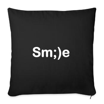 smile face logo creative;) - Sofa pillowcase 17,3'' x 17,3'' (45 x 45 cm) - black - Front