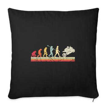 Moto Evolution Vintage Superbike Biker - Housse de coussin décorative 45 x 45 cm - noir - Devant
