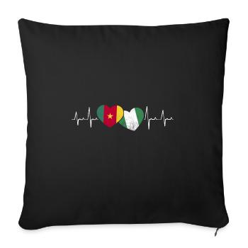 Kamerun Flagge Kamerun - Sofakissenbezug 45 x 45 cm - Schwarz - Vorne
