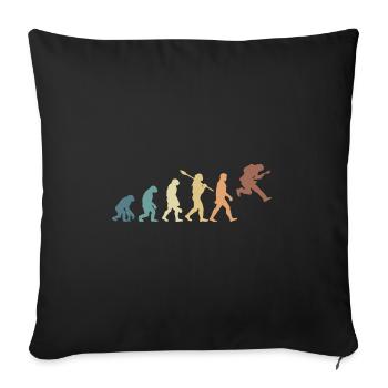 Human Evolution Guitar Band Retro Vintage - Housse de coussin décorative 45 x 45 cm - noir - Devant