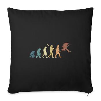 Human Evolution Guitar Band Retro Vintage - Housse de coussin décorative 45 x 45 cm - noir - Devant