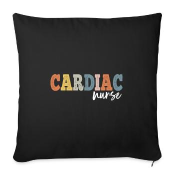 Cardiac Nurse Registered Nurse RN LPN - Sofa pillowcase 17,3'' x 17,3'' (45 x 45 cm) - black - Front