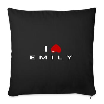 Je déteste Emily - Housse de coussin décorative 45 x 45 cm - noir - Devant