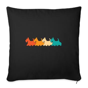 Scottish Terrier Scottie Dog - Sofa pillowcase 17,3'' x 17,3'' (45 x 45 cm) - black - Front
