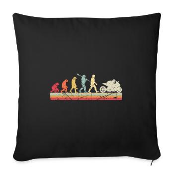 Moto Evolution Vintage Superbike Biker - Housse de coussin décorative 45 x 45 cm - noir - Devant