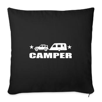 Camping - Sofakissenbezug 45 x 45 cm - Schwarz - Vorne