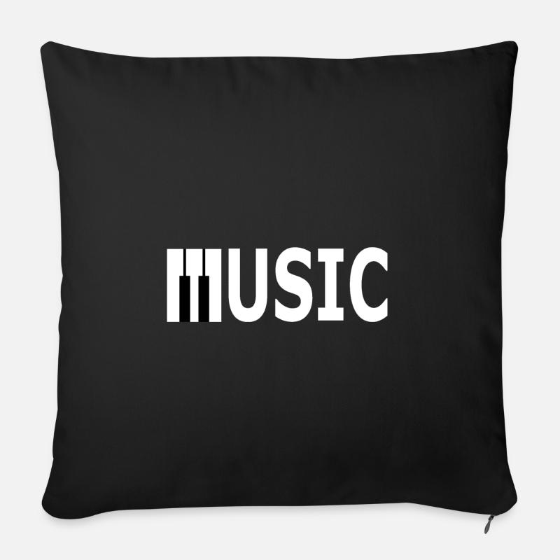 PIANO MUSIC - Sofakissenbezug 45 x 45 cm - Schwarz