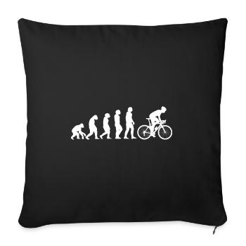 Fahrrad - Evolution vom Urmenschen zum Radfahrer - Sofakissenbezug 45 x 45 cm - Schwarz - Vorne