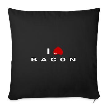 Je déteste Bacon - Housse de coussin décorative 45 x 45 cm - noir - Devant