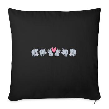 Rhino Rhino Unicorn - Sofa pillowcase 17,3'' x 17,3'' (45 x 45 cm) - black - Front