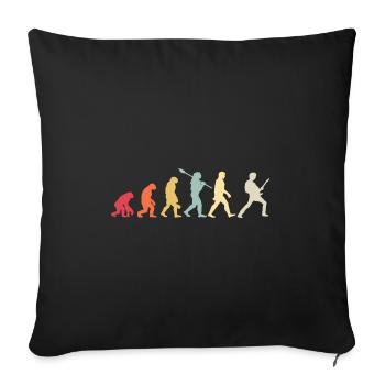 Human Evolution Guitar Band Retro Vintage - Housse de coussin décorative 45 x 45 cm - noir - Devant