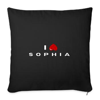 Je déteste Sophia - Housse de coussin décorative 45 x 45 cm - noir - Devant