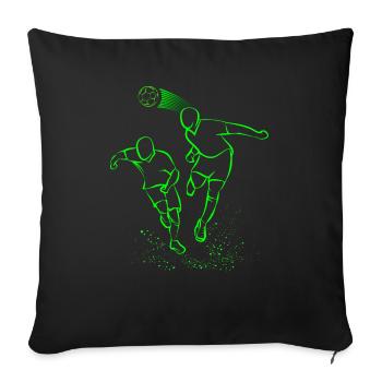 Football Neon Footballer Shirt - Sofa pillowcase 17,3'' x 17,3'' (45 x 45 cm) - black - Front