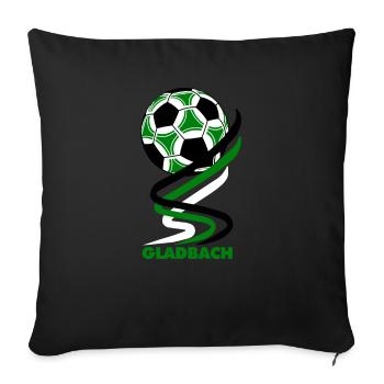 Football - Gladbach - Sofa pillowcase 17,3'' x 17,3'' (45 x 45 cm) - black - Front