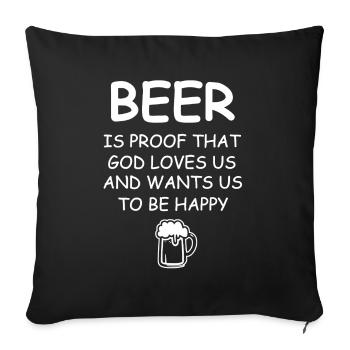 La bière est la preuve T-shirt - Housse de coussin décorative 45 x 45 cm - noir - Devant