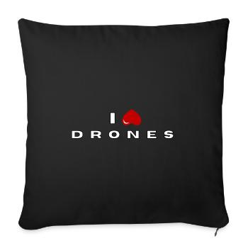 Je déteste les drones - Housse de coussin décorative 45 x 45 cm - noir - Devant