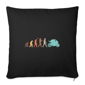Motorcycle Evolution Vintage Shadow Biker - Sofakissenbezug 45 x 45 cm - Schwarz - Vorne