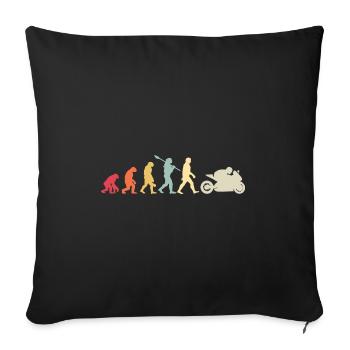 Moto Evolution Vintage Superbike Biker - Housse de coussin décorative 45 x 45 cm - noir - Devant