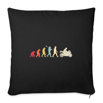 Motorcycle Evolution Vintage Superbike Biker - Sofa pillowcase 17,3'' x 17,3'' (45 x 45 cm) - black - Front