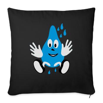 lachender Regentropfen - Housse de coussin décorative 45 x 45 cm - noir - Devant