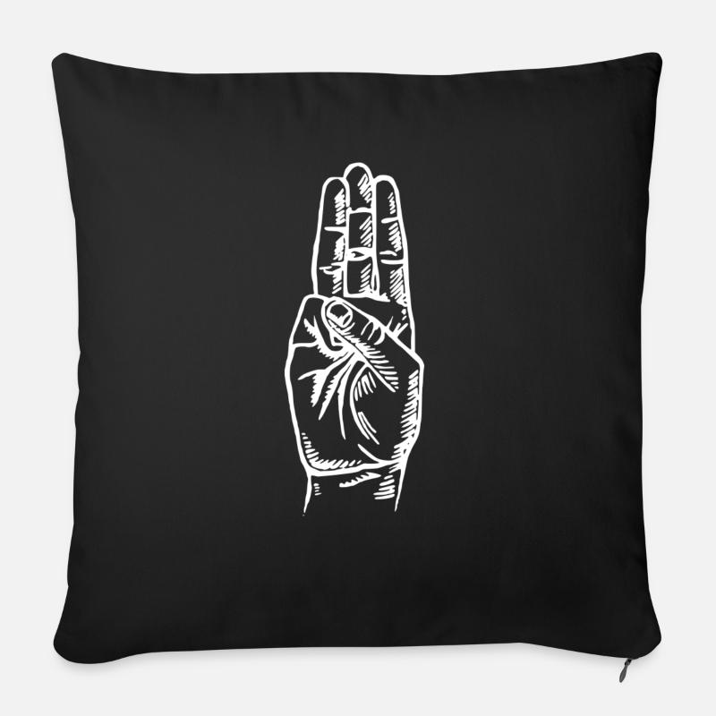 scout_sign_black - Housse de coussin décorative 45 x 45 cm - noir