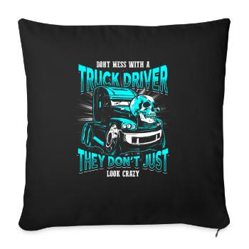 CRAZY TRUCK DRIVER - EN - Housse de coussin décorative 45 x 45 cm - noir - Devant