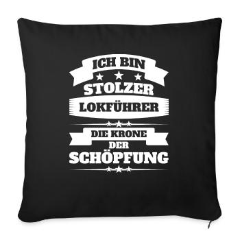Lokführer - Sofakissenbezug 45 x 45 cm - Schwarz - Vorne