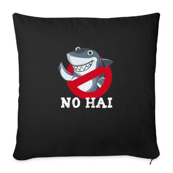 No hai comic cute fish forbade shield wild the - Sofa pillowcase 17,3'' x 17,3'' (45 x 45 cm) - black - Front