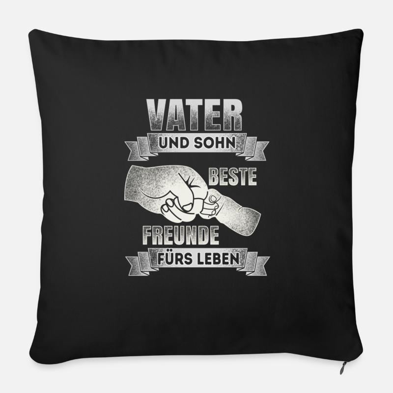 Vater und Sohn - Beste Freunde - DE - Sofakissenbezug 45 x 45 cm - Schwarz