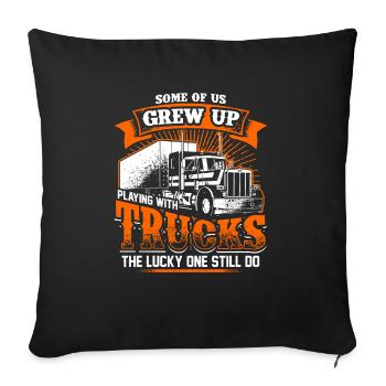 Grew Up - Trucker - EN - Sofa pillowcase 17,3'' x 17,3'' (45 x 45 cm) - black - Front