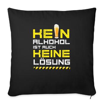 bier party alkohol spruch trinken festival YOLO be - Sofakissenbezug 45 x 45 cm - Schwarz - Vorne