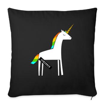 Dirty Unicorn / Lustig / Provokativ - Sofakissenbezug 45 x 45 cm - Schwarz - Vorne