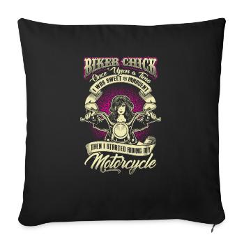 Biker Chick - Once Upon A Time - EN - Sofa pillowcase 17,3'' x 17,3'' (45 x 45 cm) - black - Front