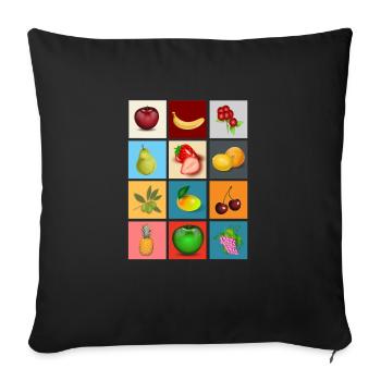 fruits - Sofa pillowcase 17,3'' x 17,3'' (45 x 45 cm) - black - Front